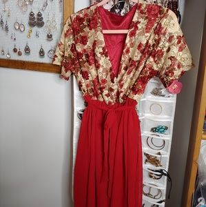 BNWOT stunning blood red flowy dress